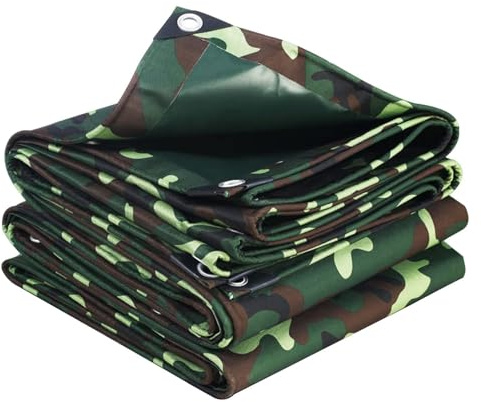 0.45mm Thickness Camo Tarp Sheet Waterproof Tarpaulin Camouflage Groundsheet Multipurpose Rainproof Canopy Tent with Grommets(1x3m)