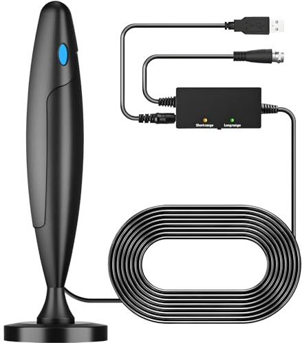 2025 Nuova Antenna TV Portatile da Interno - Yowrepu Antenna TV Interna Amplificata Potente per DVB-T2/4K 1080P Smart TVs, Antenne Digitale Terrestre Con Base Magnetica e Cavo Coassiale da 5m