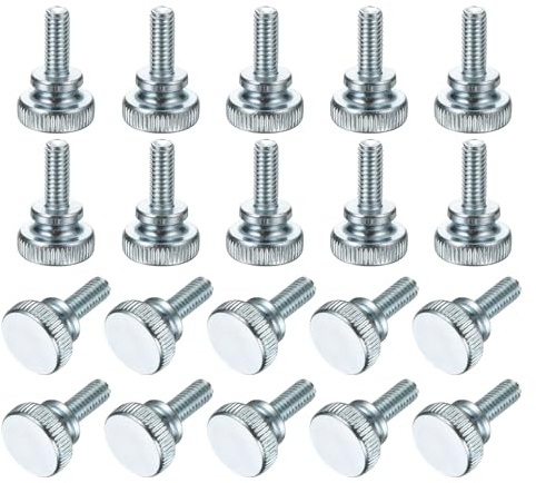 PATIKIL M4 x 10mm Knurled Thumb Screws, 20Pcs Metric Knurled Head Bolts Thumb Screw with Shoulder Grip Knobs Fasteners Tighten Thread Fasteners for TV Monitor Mount