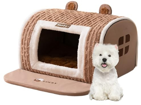Maison pour Petit Chien,Lavable en Machine Niche Douce - Nid Doux pour Chaton | pour Chiot Chat Chien Moyen Petit Repos Hiver Intérieur Nouveaux Maîtres