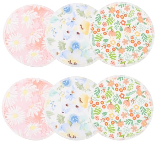CORHAD Coppette Assorbilatte Riutilizzabili 6 Pezzi Lavabili e Traspiranti Stili multipli in Fibra di Bambù Design Delicato Stili multipli per Allattamento Comfort Maternità