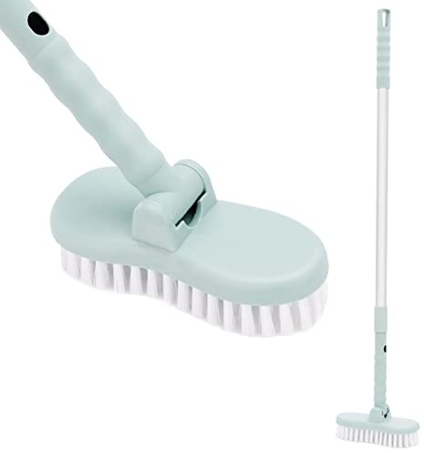 BLUE BAZAAR 1PC Shower Scrubber Long Handled Telescopic Cleaning Brush | Telescopic Shower Scrubber – Long handled cleaning brush with replaceable heads, for bathtub, tile, floor kitchen cleaning