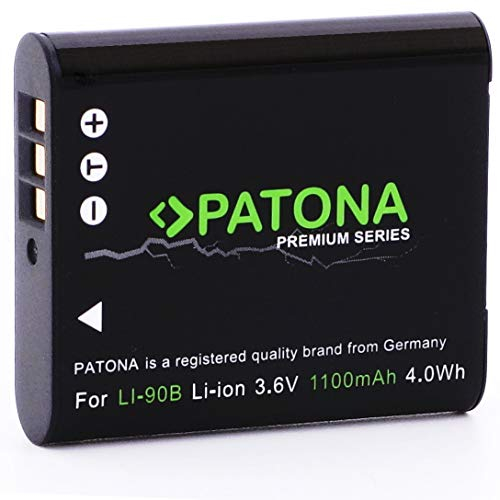 PATONA Premium Li-90B Li-92B und DB-110 Akku (echte 1100mAh) Intelligentes Akkusystem - Kompatibel mit Ricoh Theta X GR III Olympus XZ-2 Tough TG-3 TG-4 TG-5 TG-6 TG-7 SH-50 SH-60 SP-100 EE SH-1 SH-2