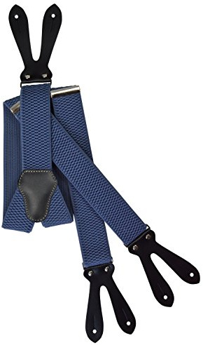 Olata Herren-Hosenträger in Y-Form, Robust, mit Knopf-Lederenden, 40 mm | Robuste 40-mm-Hosenträger in Y-Form mit Knopf-Lederenden und Lederkreuz; sicherer Halt für elegante Kleidung.
