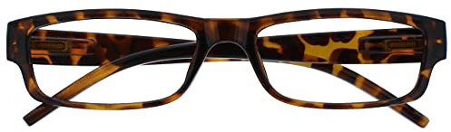 OPULIZE ACE Reading Glasses for Women Men, Lightweight Comfortable Narrow Rectangular Frame with Spring Hinges, Scratch Resistant, Brown +1 (Pack of 1)