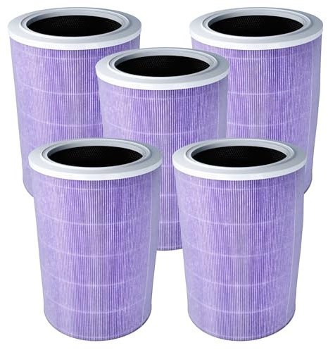 vhbw 5x HEPA Filter kompatibel mit Xiaomi Mi Air Purifier 2S Luftreiniger | Ersatz-Filter mit integriertem Aktivkohle-Filter, antibakteriell