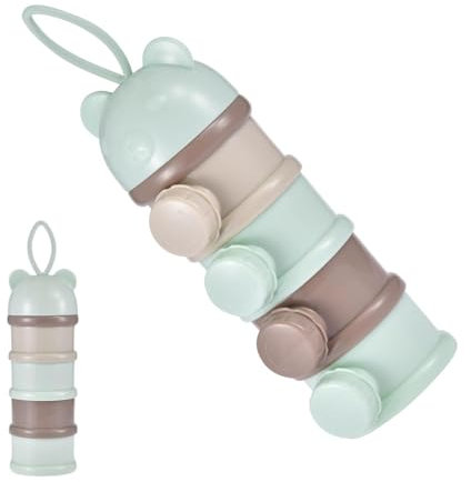 Baby Milk Powder Formula Dispenser, Baby Formula Container,Baby Milk Powder Dispenser Pot,Leakproof Rotating Formula Dispenser and Snack,Non-Spill Rotating Four-Compartment Formula Container