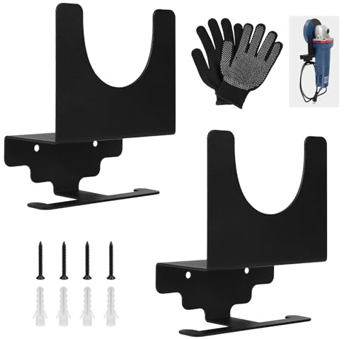 EXLECO 2 st vinkelsliparhållare väggmonteringsfäste för slipmaskin slipkrok vinkelslip tillbehör, polermaskin, fräsar