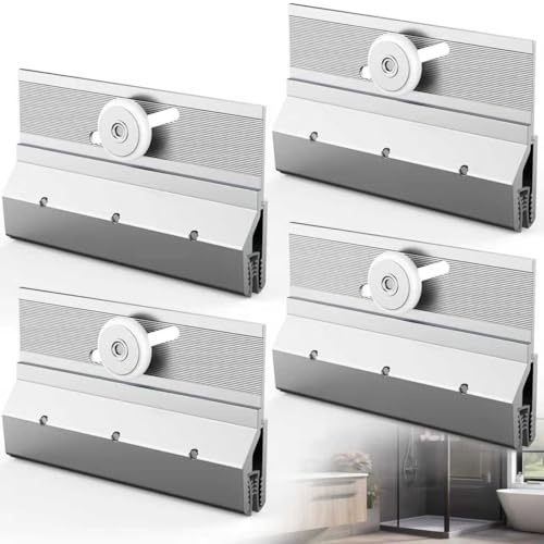 4pcs M6053 Frameless Shower Door Rollers,3/4 in Round Plastic Wheel Top Bracket Assembly Extruded Aluminum with Chrome Finish Ball Bearing Shower Door Rollers Replacement Parts