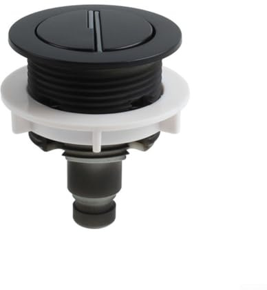 Pulsante di scarico WC da 38 mm, pulsante per valvola di scarico cablata a doppia fila, pulsante di ricambio per serbatoio dell'acqua superiore (nero)