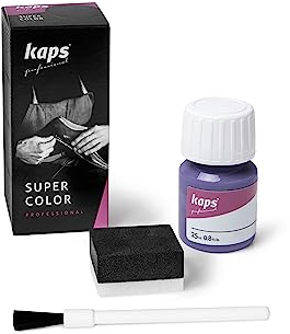 Kaps Super Color Lederfarbe für Naturleder, Synthetik und Textil, Lederfärber, 25 ml, Violett 123
