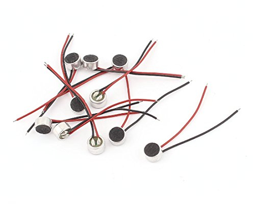 sourcing map 10pcs 6mm x 3.5mm Mini Electret Microphone Condenser Pickup w Lead