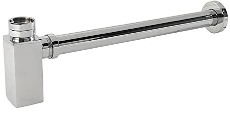 ENKI W22 Bottle Trap Square Modern Basin Waste, Chrome, Pop Up | Solid Brass, Easy Install, Fittings Included, 1-Year Guarantee, Click Clack Waste, Pop Up Plug, Easy Clean, Bathroom