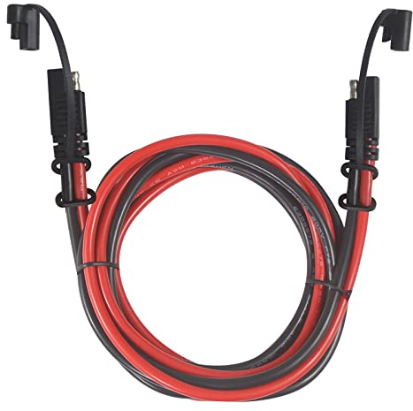 KUNCAN SAE Power Extension Cable, 3FT 10AWG Thick Wire - Heavy Duty DC Connector with Dust Cap for Vehicles & Solar Panels