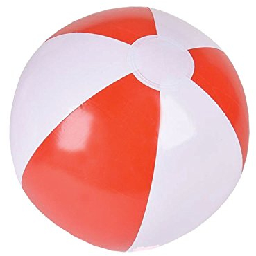 amscan 9903661 - Pallone da spiaggia gonfiabile, 1 pezzo, colore: Rosso e Bianco