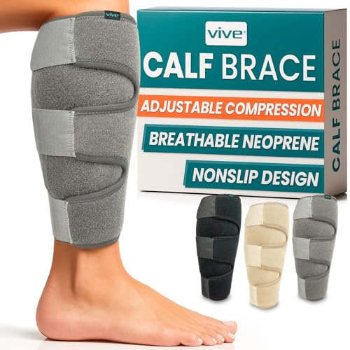 Vive Tutore per polpaccio, supporto regolabile per stinco, fascia a compressione per la parte inferiore della gamba, aumenta la circolazione, riduce il gonfiore muscolare, fascia per polpaccio per