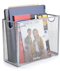 Mind Reader - Cesto Verticale Portadocumenti, Organizer da scrivania, per cartelle sospese e Ufficio, Rete Metallica, 31 cm di Lunghezza x 14 cm di Larghezza x 25,4 cm di Altezza, Argento