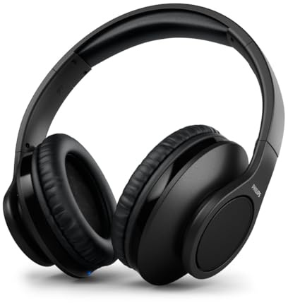 Philips Auriculares Bluetooth/Cancelación de Ruido, 18h de Reproducción, Diseño Premium, Control de Volumen/Auriculares Inalámbricos/Cascos Philips TAH6206BK/00