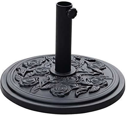 XEMQENER Garden Parasol Base, 10kg Heavy Duty Garden Umbrella Base for 3M Large Cantilever Umbrella, Suitable for 38mm/48mm Umbrella Holder (Floral Base)
