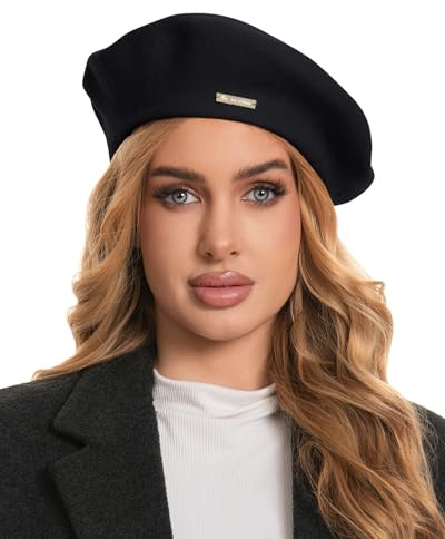 Gajaous Klassische Woll Baskenmützen für Frauen, Damen stilvolle französische Baskenmützen Malerinnen-Hut
