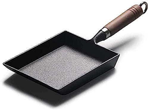 Sartén Para Tortilla, Cacerolas Sartén Para Filete De Hierro Fundido Sartén Para Tortilla De Estilo Japonés/Sartén Para Huevos Olla De Hierro Fundido Cuadrada A Rayas Sartenes Fácil De Limpiar, Sarté
