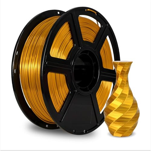 FLASHFORGE Silk PLA 3D-Druckerfilament 1,75 mm - 1 kg Hochpräzises Filament (Gold)- Umweltfreundlich & Blisterfrei