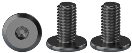 Drenky Tornillos de cabeza plana hexagonal, M5, negro, tornillos de cabeza alomada de acero inoxidable A2 V2A, rosca completa, M5 x 12 mm, 20 unidades
