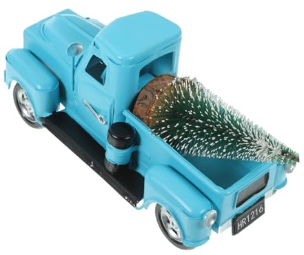 TOPBATHY Realistische Weihnachten Decor Metall Weihnachten LKW Desktop Ornament Vintage Auto Modell