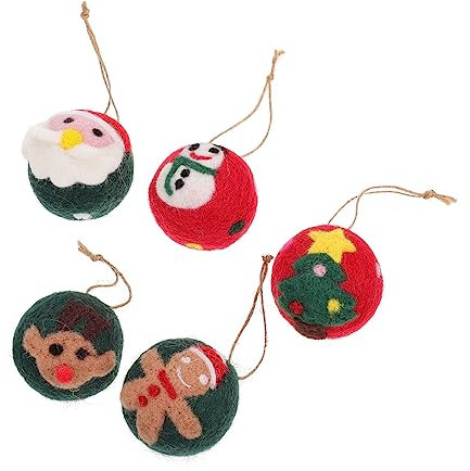 IMIKEYA 5stücke Weihnachtskugel-anhänger Festliche Hängedekoration für Zuhause Christbaumschmuck mit Szenenmotiven aus Hochwertiger Wolle