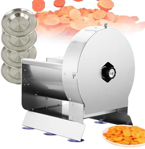 forplubossmmp Electric Food Slicer for Vegetable & Fruit, Electric Vegetable Cutter, Pro Vegetable Shredder Machine, with Thickness Adjuster and Non-Slip Pads, Stainless Steel, Easy To Clean,round