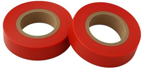 Terryshop74 2 rollos de cinta aislante de 18 mm x 20 m para electricistas, ferretería, fontanería, aislante resistente (rojo)
