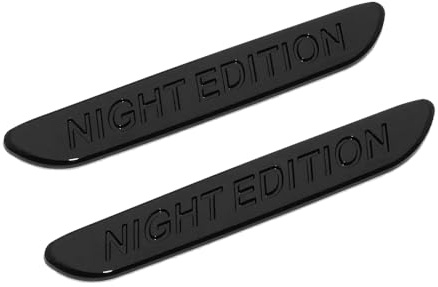 2 Stück Night Edition Auto-Logo Seite rechts links Abzeichen Emblem Sport Dekoration (glänzend schwarz)