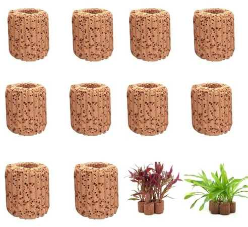 AXYOUCUN 10PCS Aquarium Water Plants Fixed Ring Ceramic Aquatic Water Plant Fixed Ring Fish Tank Pottery Holder Planter Fixing Bracket for Aquarium Landscape