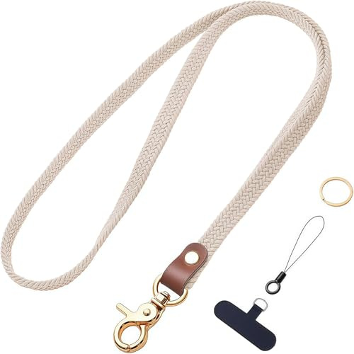 Vesavifaka Lanière élastique pour Portes-Badge, Porte-clés, Tour de Cou, Lanière Fine pour clés, Badges, téléphone Portable, Lanière Enseignant pour Femmes et Hommes