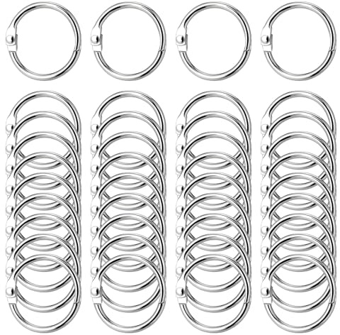 Binder Rings - 40Pcs 30mm Nickel-Plated Loose Leaf Rings for Flash Cards, Office, School, Keychains