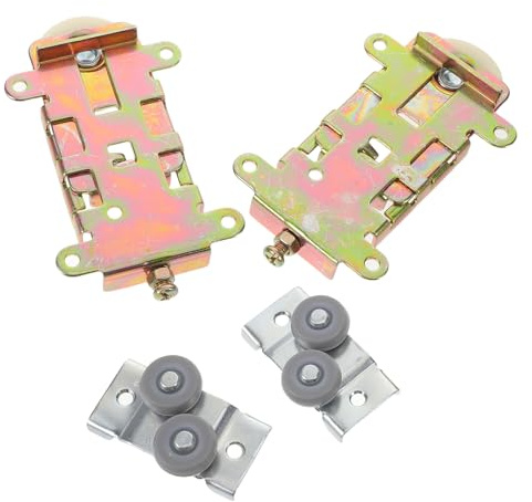 MUCKLILY Lot de 2 Sets de Roulettes Roulettes de Rechange pour Porte Coulissante Miroir pour Porte de Placard à Roulement à Billes Roues Concaves 31,5 Mm Quincaillerie pour Meubles