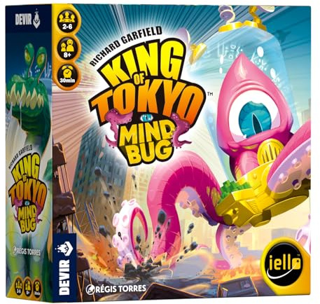Devir - King of Tokyo Mindbug Expansión Juego de Mesa Estrategia Monstruos y Control Mental, Cartas Evolución y Poderes, de Richard Garfield, Versión Española (BGKOTMINDBSP)