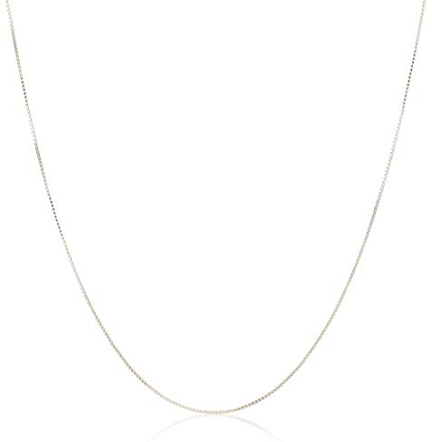 Amazon Essentials Sterling Yellow Gold or Silver Thin 0.8mm Box Chain Necklace