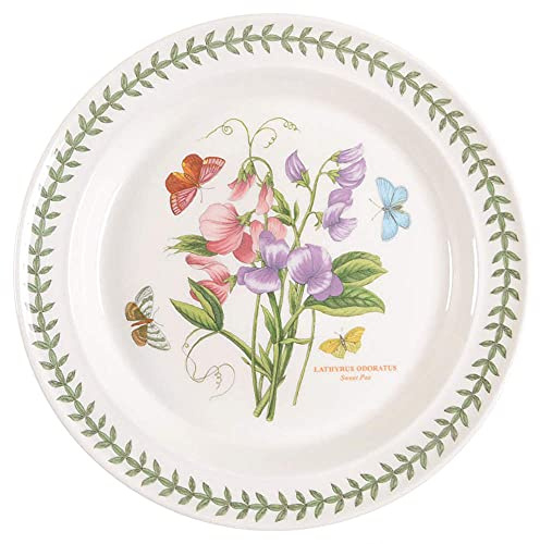 Portmeirion 344655 Botanic Garden Dinner Plate, 10.5, Sweet Pea, White