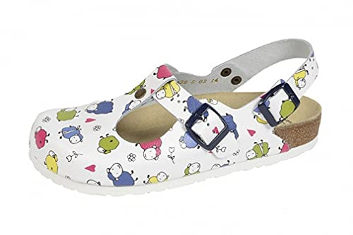 Wörishofer Weeger-Clog m. Fersenriemen weissSchafe Gr. 39