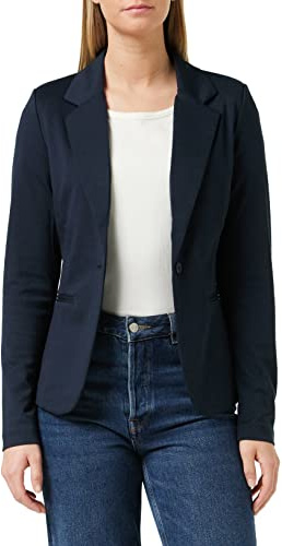 ICHI IHKATE BL dam blazer kort blazer, jacka med en knapp-kavaj med stretch och, Total Eclipse (14044), S