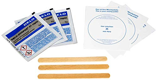 DELO DUOPOX 01 rapid 3g Universeller 2 Komponenten Epoxidharz Klebstoff für Metall Glas Holz Porzellan Kunststoff Steingut Beton (3 Stück)