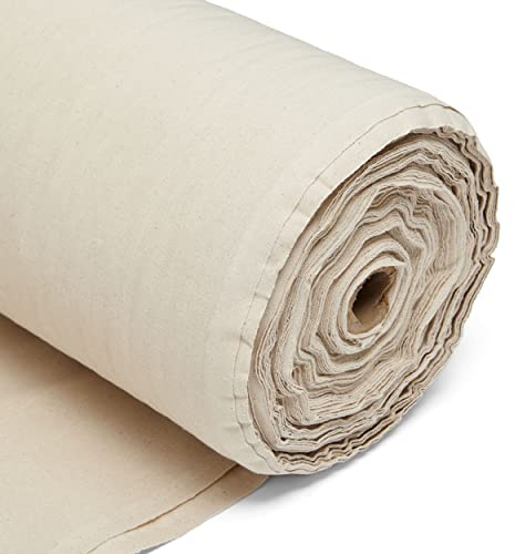 10 m vanligt naturligt kalikåtyg – oblekt 100 % bomull 145 gsm 150 cm brett – perfekt för sömnad, quiltning, gardinfoder, örngott och bärkassar – enkelt tyg per meter med rabattyger