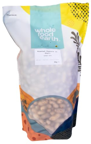 Wholefood Earth Erdnüsse in Schale geröstet – GMO-frei, vegan, 2kg Premium-Qualität