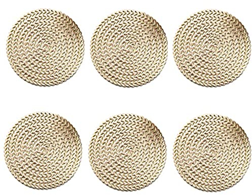 LAIYOHO 6 Pieces Gold Coasters - 10x10cm Hollowed-Out Round PVC Mats for Heat Resistant Drink， Home & Kitchen Table Protection Mat for Cups & Mugs