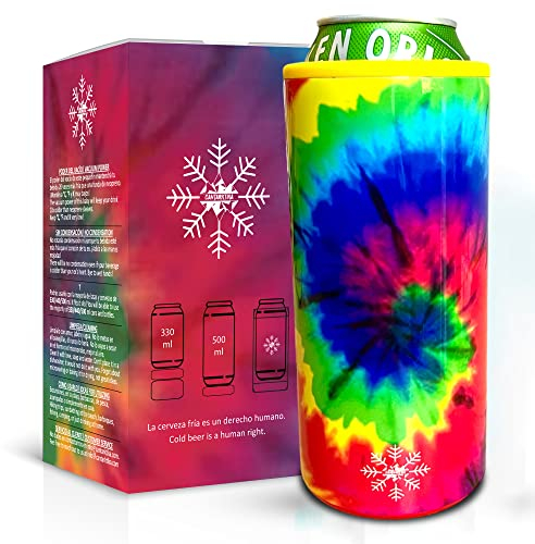 Rafraichisseur Thermos Refroidisseur de canettes et bouteilles de 330 ml 440 ml et 500 ml pour la bière et boissons gazeuses cadeau original homme femme copain copine