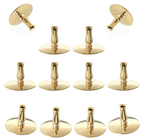 NKlaus 12x Portavelas de latón Portavelas de Oro Velas de Altar Finas hasta Ø6,7mm Boda 6731