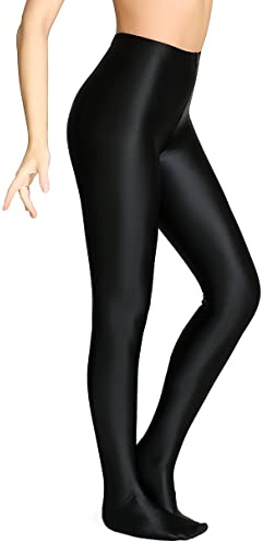 SOFSOT 200D Opaque Brillant Collants, Plat Pilates Yoga Pantalons Taille Haute Leggings pour Femmes.