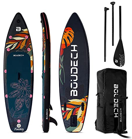Stand Up Paddle Board Flatwater/Touring - Tavola da SUP gonfiabile 300X75X15 cm con pagaia regolabile, cavigliera, gonfiatore, kit riparazione e borsa da trasporto. Peso Max 140kg
