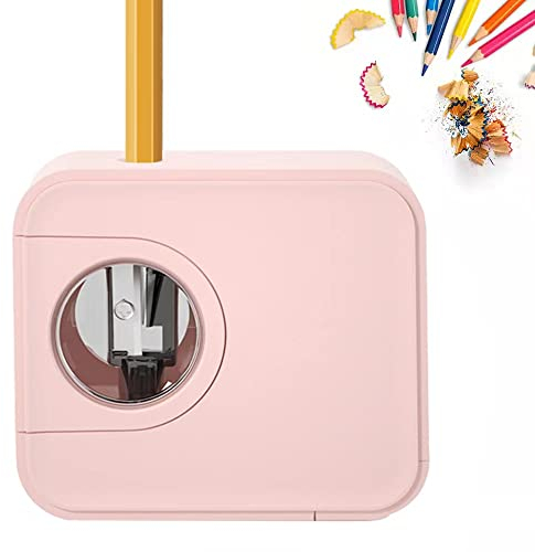Elektrischer Anspitzer JIJICZ Batterie 6-8mm Spitzer Elektrisch, Extra Kompakte Klein Elektronische Automatischer Bleistiftspitzer Mit Behälter für Zuhause Büro Rosa